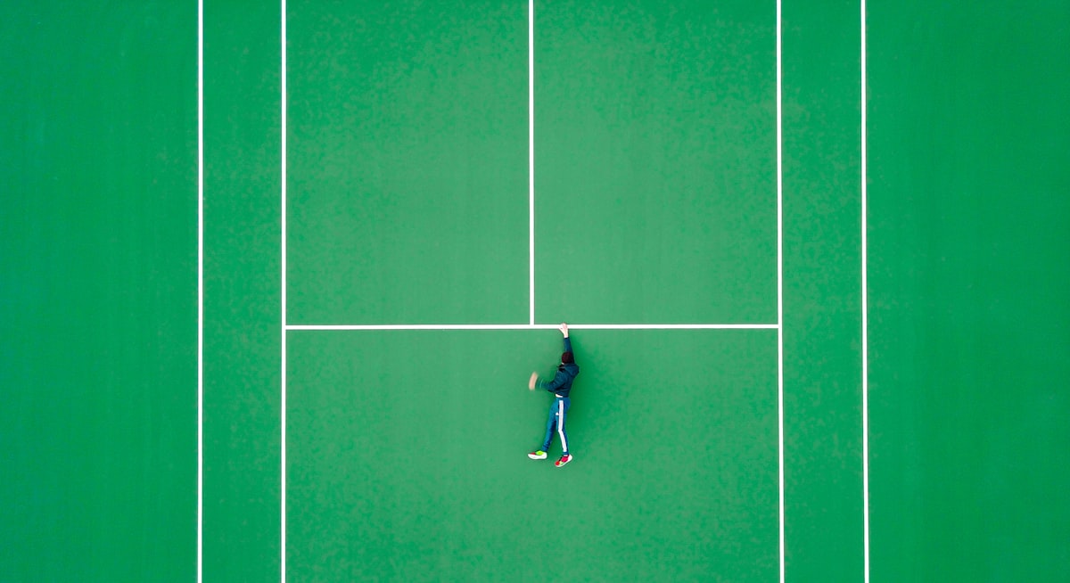 Men's tennis outfit styled on court