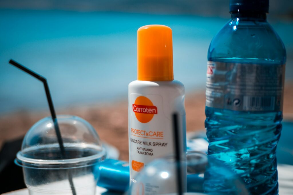 SPF stick and sunscreen lotion for sun protection