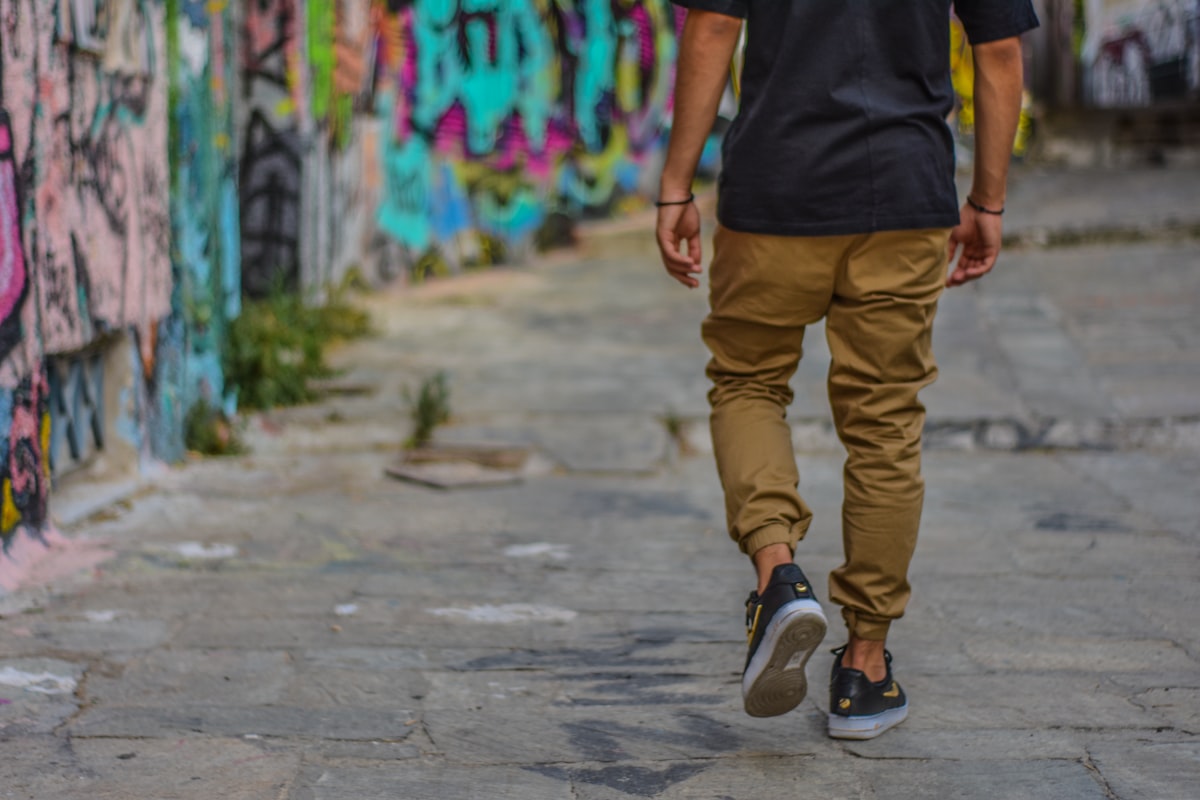 Person wearing tailored joggers