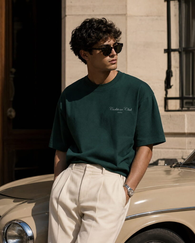 Carlstone Club t-shirt - Green old moey model